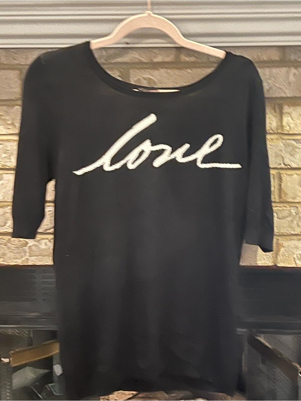 Women's Black 'Love' Script Knit sweater